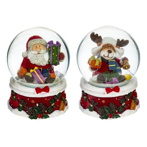 Фигурка декоративная в стеклянном шаре Remeco Санта/Олень, D7 см, 7х7х8,5 см, в ассортименте 794215