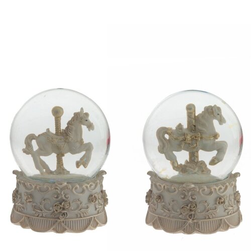 Фигурка декоративная в стеклянном шаре Remeco Лошадка, белый, D6,5 см, 6,5х6,5х9 см, в ассортименте 812433