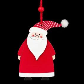 Подвесное украшение ErichKrause Добрый Санта, 10 см, дерево