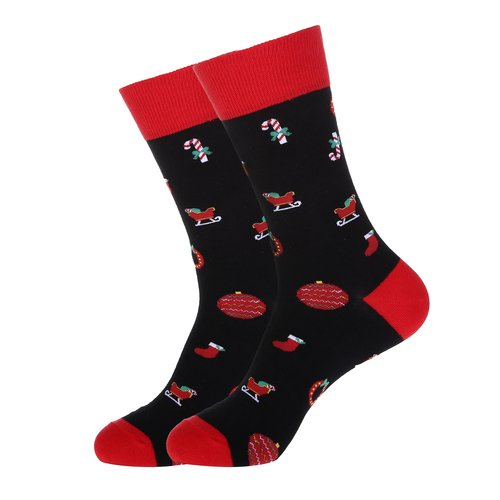 Носки с рождественской атрибутикой Snazzy Santa размер 41-47 черно-красный 395₽
