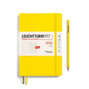 Еженедельник-блокнот Leuchtturm1917, A5, 2025г, без расписания, 72л, мягкая обложка, лимонный