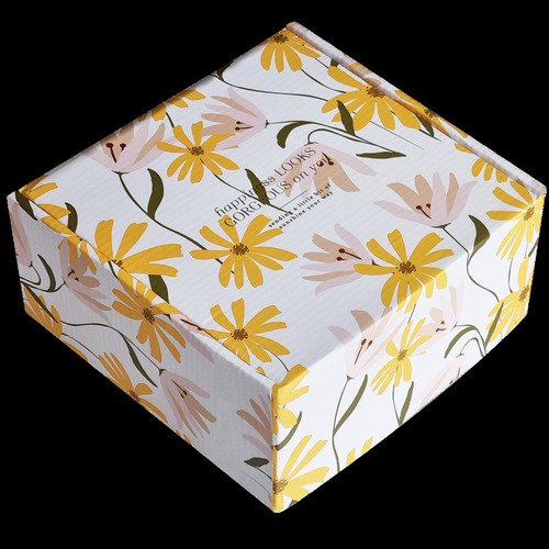 Коробка подарочная, картон с ламинацией, 200х200х100 мм. Коллекция April, цветы