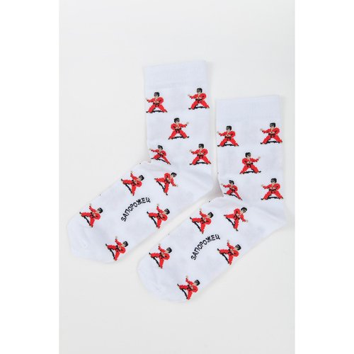 Носки Запорожец Каратисты белыйкрасный размер 41-45 380₽