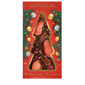 Шоколад Chokodelika Тёмный Ёлочка с украшением Клубника НГ, 100г