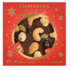 Шоколад Chokodelika Тёмный Клубника НГ, 75г