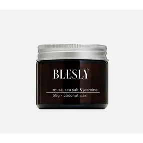 Свеча ароматическая Blesly Мусукус, морская соль и жасмин, 55 гр