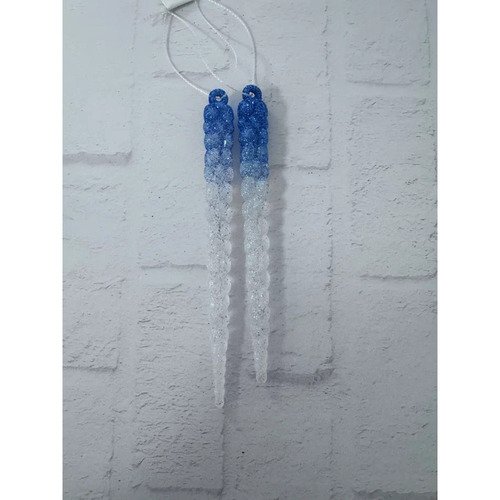 Набор подвесок сосулька бело-голубая 15 см 2 штуки 90₽