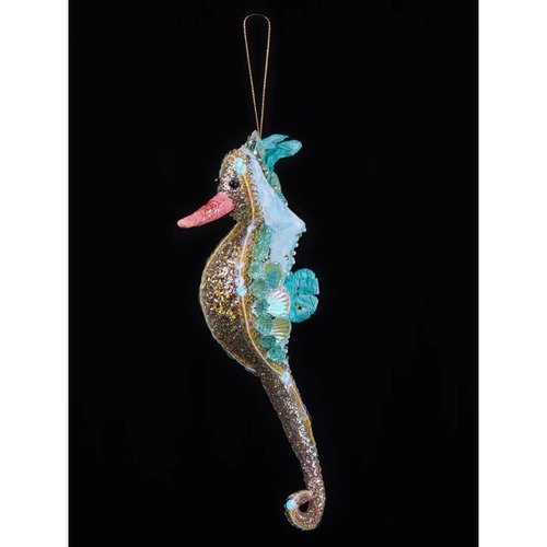 Елочная игрушка House of seasons Морской конёк голубой 8х23 см 645₽