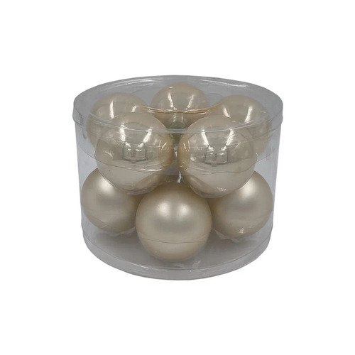 Набор стеклянных шаров в прозрачной упаковке жемчужный 6 см 10 штук 295₽