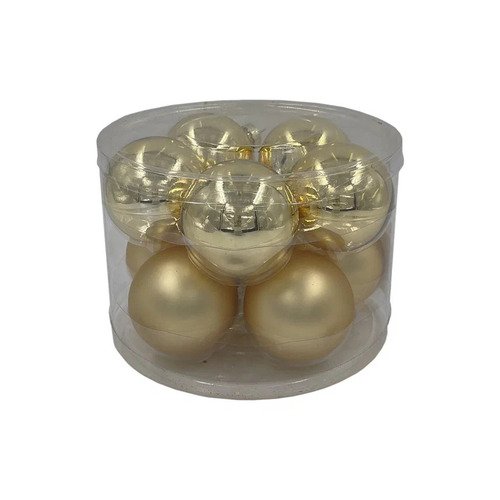 Набор стеклянных шаров золото в прозрачной упаковке 6 см 10 штук 345₽