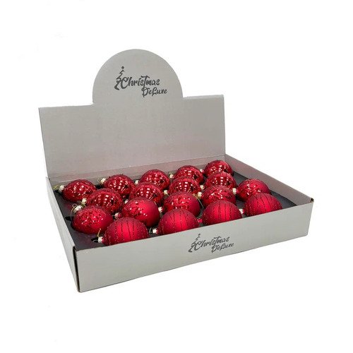 Стеклянный шар House of seasons красный микс 7 см 4 вида в ассортименте 115₽