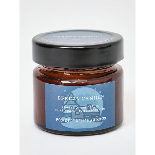 Свеча ароматическая PEREZA CANDLE Рождественская хвоя, в янтарной банке, 100 мл