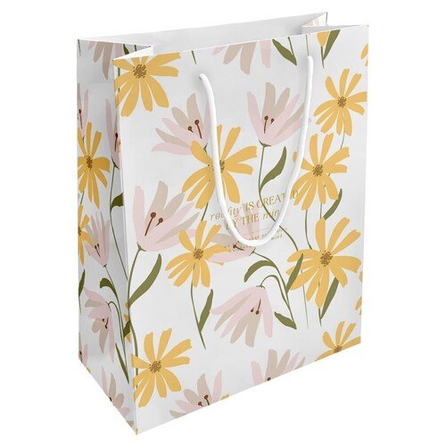 Пакет бумажный, подарочный, 25х32 см, Коллекция April, цветы