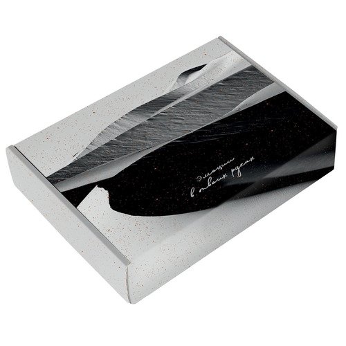 Коробка подарочная, картон с ламинацией, Коллекция Black, черный, 160х220х50 мм