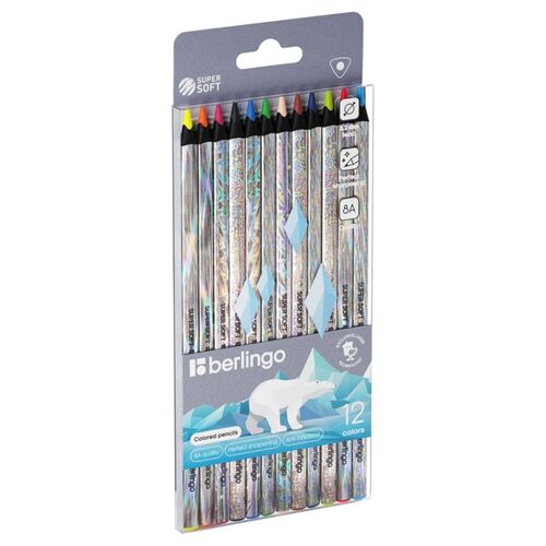 Карандаши цветные Berlingo SuperSoft Starlight 12 цветов трехгран черное дерево лазерная пленка европодвес 890₽