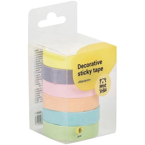 Набор клейких декоративных лент MESHU Macaron 6шт 300₽