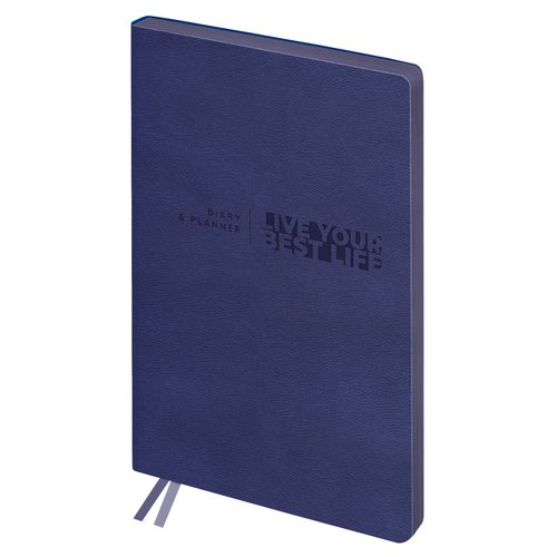 Ежедневник BG Waltz Blue недатированный А6 136л мягкий переплет кожзам цветной срез 700₽