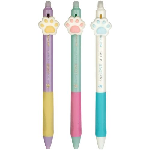 Ручка гелевая стираемая автоматическая Meshu Sweet paws синяя 05мм корпус ассорти с топпером 240₽