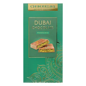 Шоколад молочный Dubai Pistachio с начинкой, 180 гр