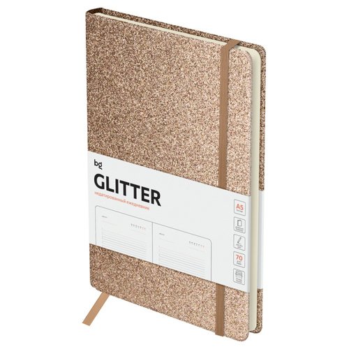 Ежедневник недатированный BG Glitter Bronze А5 136 листов твердый переплет на резинке бронзовый 750₽