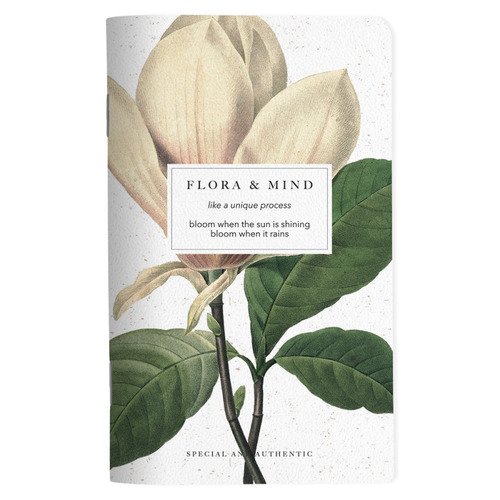 Планнер недатированный Be Smart Flora 130х210 мм мягкий переплет скрепка 32 листа магнолия 260₽