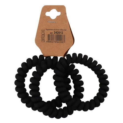 Украшение для волос Кокос Пружинка набор 3 шт черный 55 см 72₽