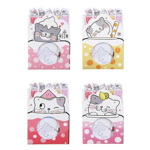 Набор с клеевым краем Котики блок для записей 15листов закладки 5х15листов 140₽