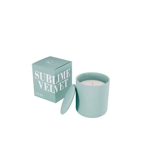 Cвеча ароматическая в стакане Roura Зеленый фарфор с крышкой, Возвышенный бархат