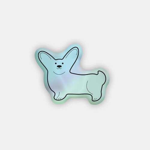 Стикер объемный Корги