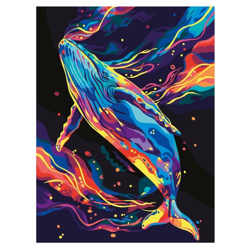 Картина по номерам на картоне Три Совы Синий кит 30 х 40 см с акриловыми красками и кистями 750₽