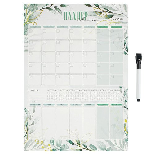 Магнитный планер на месяц Meshu Purle с маркером А3 480₽