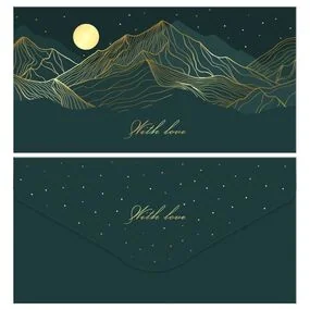 Конверт для денег Meshu Mountains 85х164мм, матовая ламинация, фольга