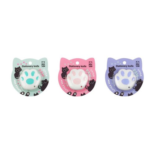 Нож канцелярский 9мм Meshu Little Paw блистер европодвес ассорти 160₽