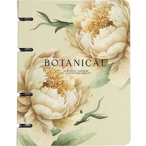 Тетрадь общая Be Smart Peony, 163 х 212 мм, 120 листов, клетка, кольцевой механизм, картон, желтый