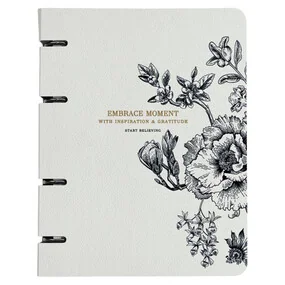 Тетрадь общая Be Smart Harmony, 163 х 212 мм, 120 листов, клетка, кольцевой механизм, картон, цветы на айвори