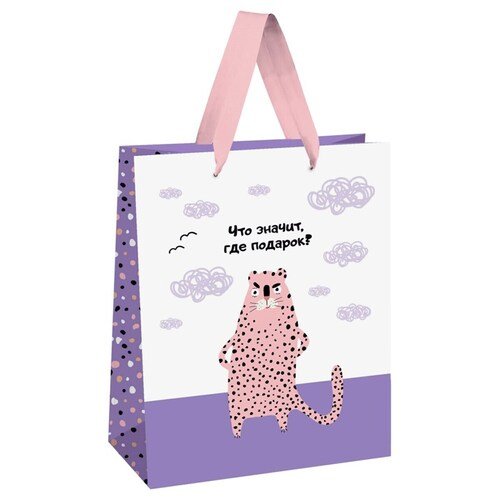 Пакет подарочный Что значит где подарок выб лак матовая ламинация 26 х 32 х 12 см 250₽