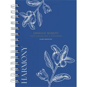 Тетрадь общая Be Smart Harmony, 144 х 204 мм, 120 листов, клетка, твердый переплет, спираль, цветы на синем