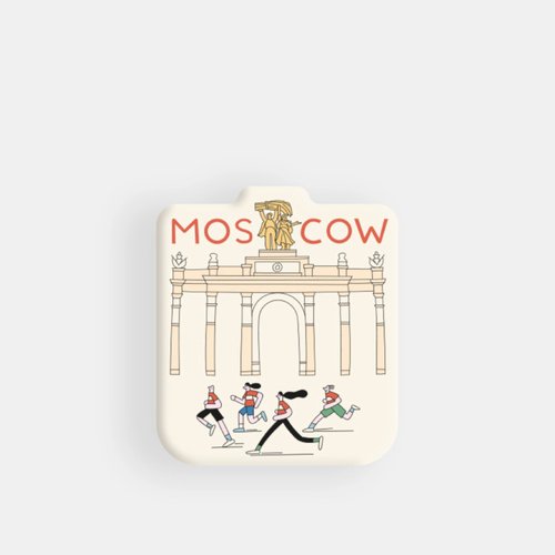 Стикер объемный Москва ВДНХ и бегуны 240₽