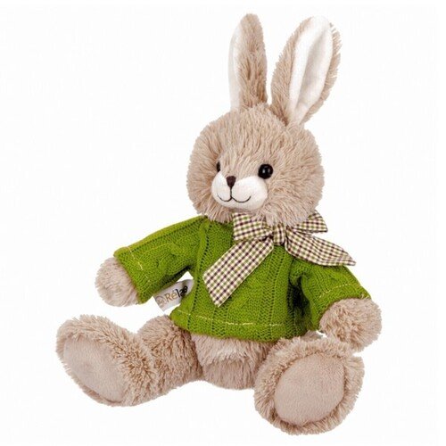Зайчик с бантом и в свитере 20 см 910₽