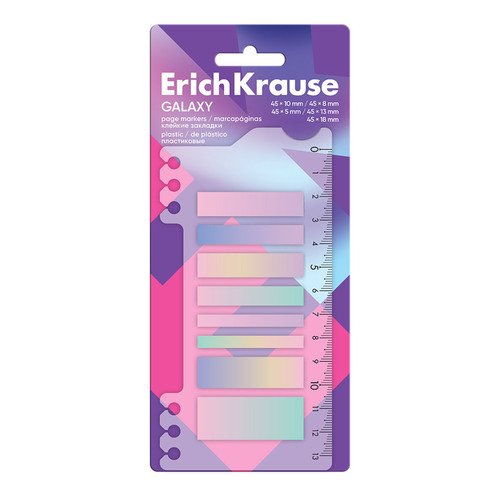 Клейкие закладки пластиковые Galaxy 45Х10 мм 45Х8 мм 45Х5 мм 45Х13 мм45Х18 мм 160 листов 380₽