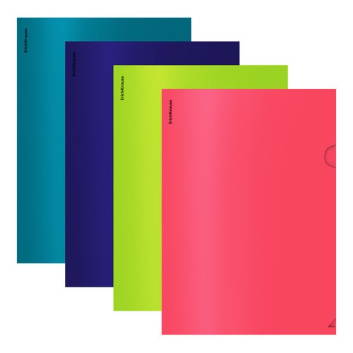 Папка-уголок пластиковая Soft Reef A4 непрозрачный ассорти в пакете по 12 шт 50₽