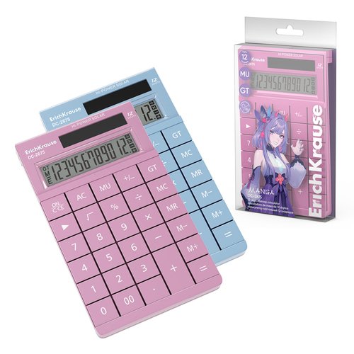 Калькулятор настольный 12-разрядов ErichKrause DC-2675 Manga ассорти 2000₽