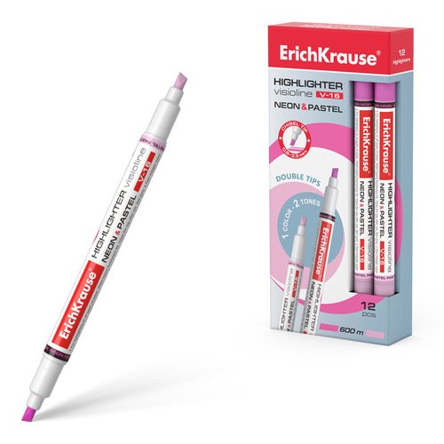 Двухсторонний текстмаркер Visioline V-16 NeonPastel цвет чернил розовый 90₽