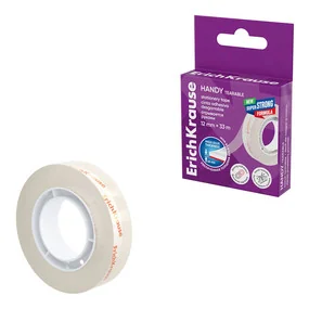 Клейкая лента Handy tearable, повышенной прозрачности, легко оторвать руками, 12ммх33м