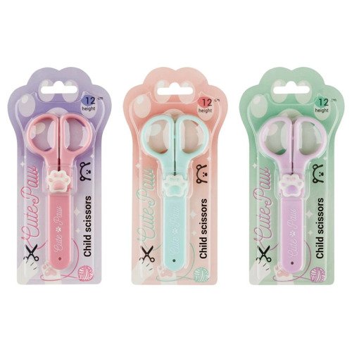 Ножницы детские Meshu Paw с топпером 12см в футляре блистер европодвес ассорти 320₽