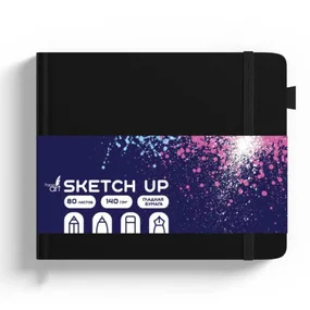 Скетчбук SKETCH UP 140х140 мм, 80 л, Черный