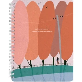 Тетрадь общая, Be Smart, 156х207 мм, 120 л., клетка, мягкий переплет, спираль, Moments, деревья