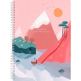 Тетрадь общая, Be Smart, 202х282 мм, 96 л., клетка, мягкий переплет, спираль, Moments, горы