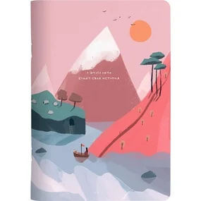 Тетрадь общая, Be Smart, 150х210 мм, 48 л., клетка, скрепка, Moments, горы