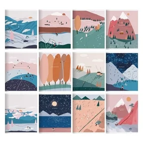 Тетради общие ученические, в наборе, Be Smart, 165х203мм, 48л. клетка, линейка, мягкий переплет, скрепка, 12 предметов